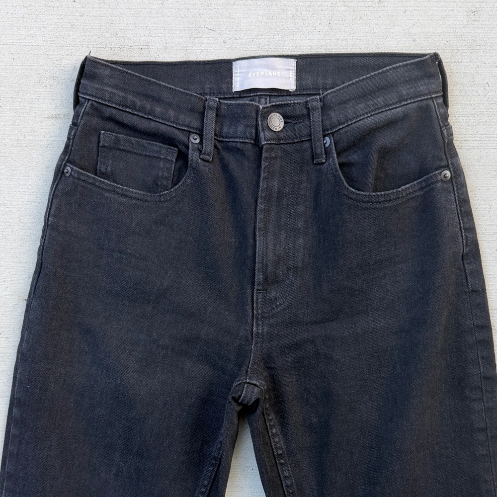 Everlane High Waist Straight Black Jeans 26 Regular